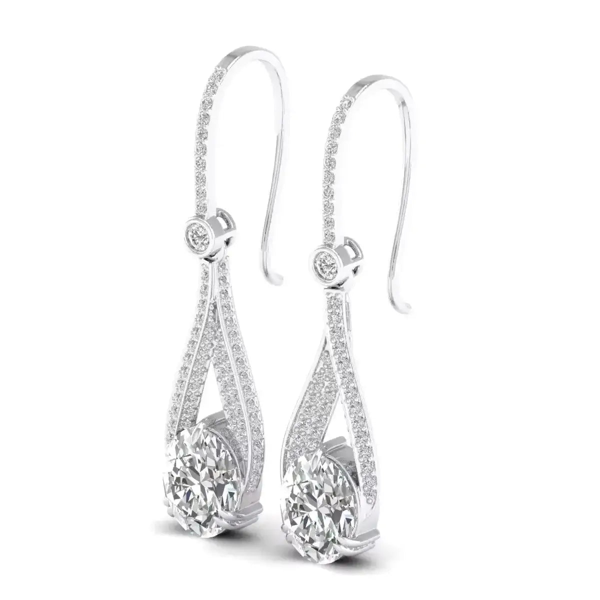 Luxury Drop Diamond Earrings - Alymwndw