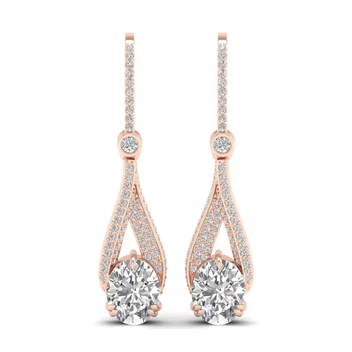 Luxury Drop Diamond Earrings - Alymwndw