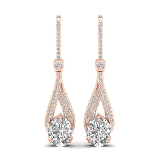 Luxury Drop Diamond Earrings - Alymwndw