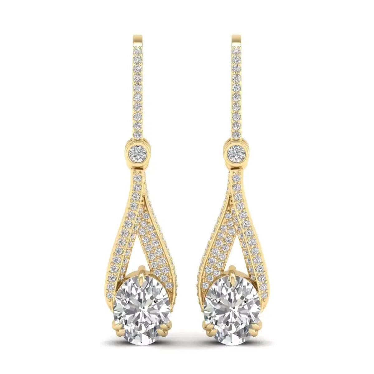 Luxury Drop Diamond Earrings - Alymwndw