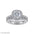 Luxury Halo Engagement Ring Set – Gold, Platinum & Silver - Alymwndw