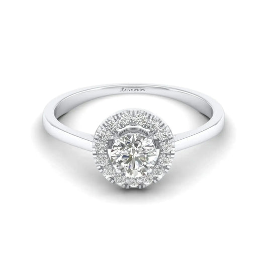 Luxury Moissanite Diamond Ring with Side Stones – Silver, Gold & Platinum | Customizable - Alymwndw