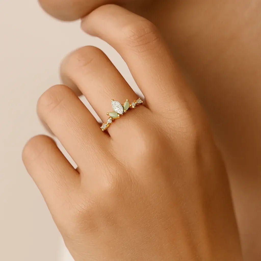 Marquise Glow – 925 Silver Moissanite Ring - Alymwndw