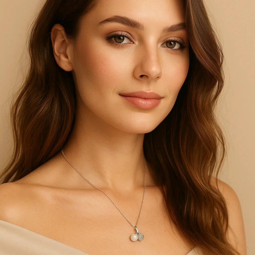 Minimalist Freshwater Pearl Necklace – 925 Silver - Alymwndw