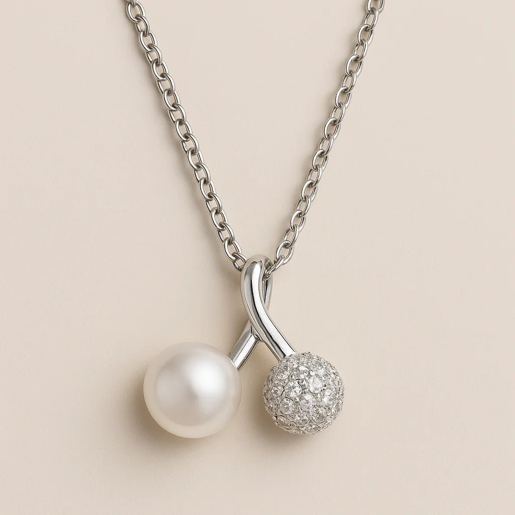 Minimalist Freshwater Pearl Necklace – 925 Silver - Alymwndw