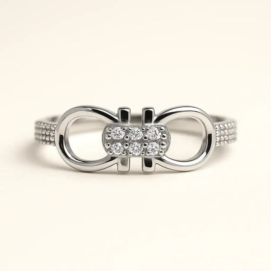 Modern Link 925 Sterling Silver Ring - Alymwndw