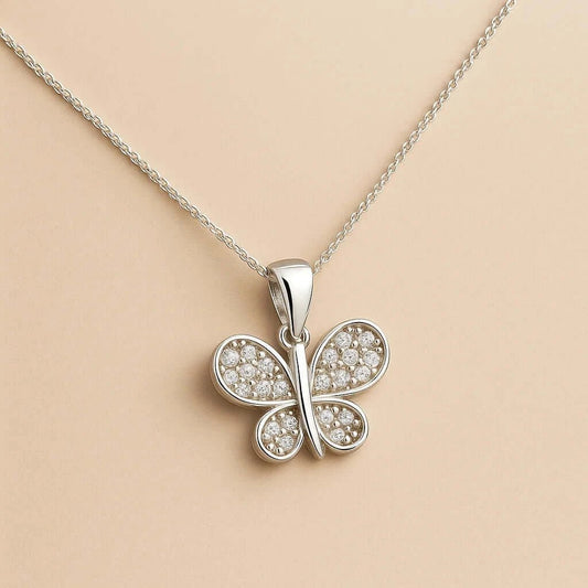 Monarch Pave Sterling Silver Necklace - Alymwndw