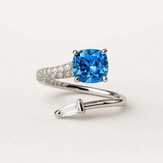 Ocean's Kiss 925 Sterling Silver Ring - Alymwndw