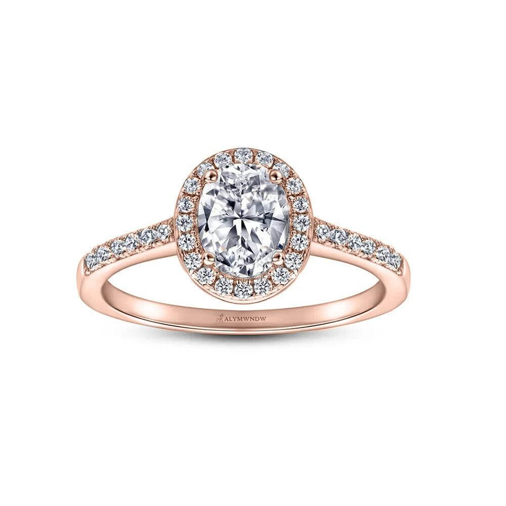 Oval Shape Women’s Ring with Lab - Grown Diamond | Alymwndw Jewellery - Alymwndw