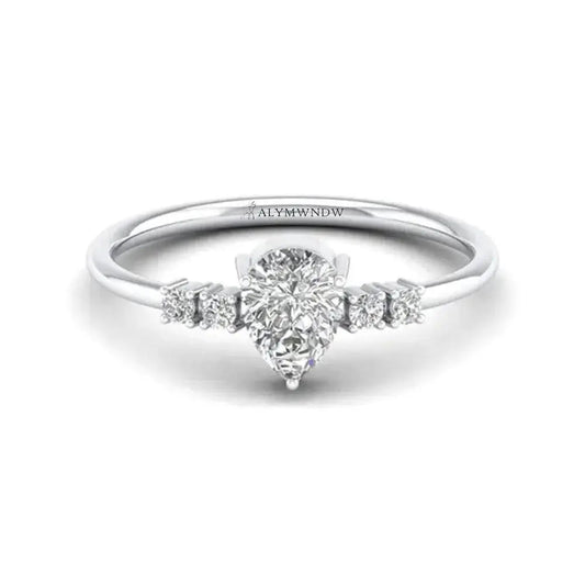 Pear Shape Lab Grown Diamond Ring | Alymwndw Jewellery - Alymwndw