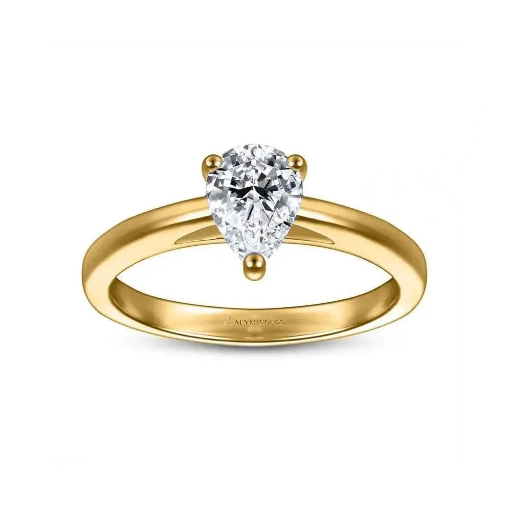 Pear Shape Solitaire Lab Grown Diamond Ring | Alymwndw Jewellery - Alymwndw