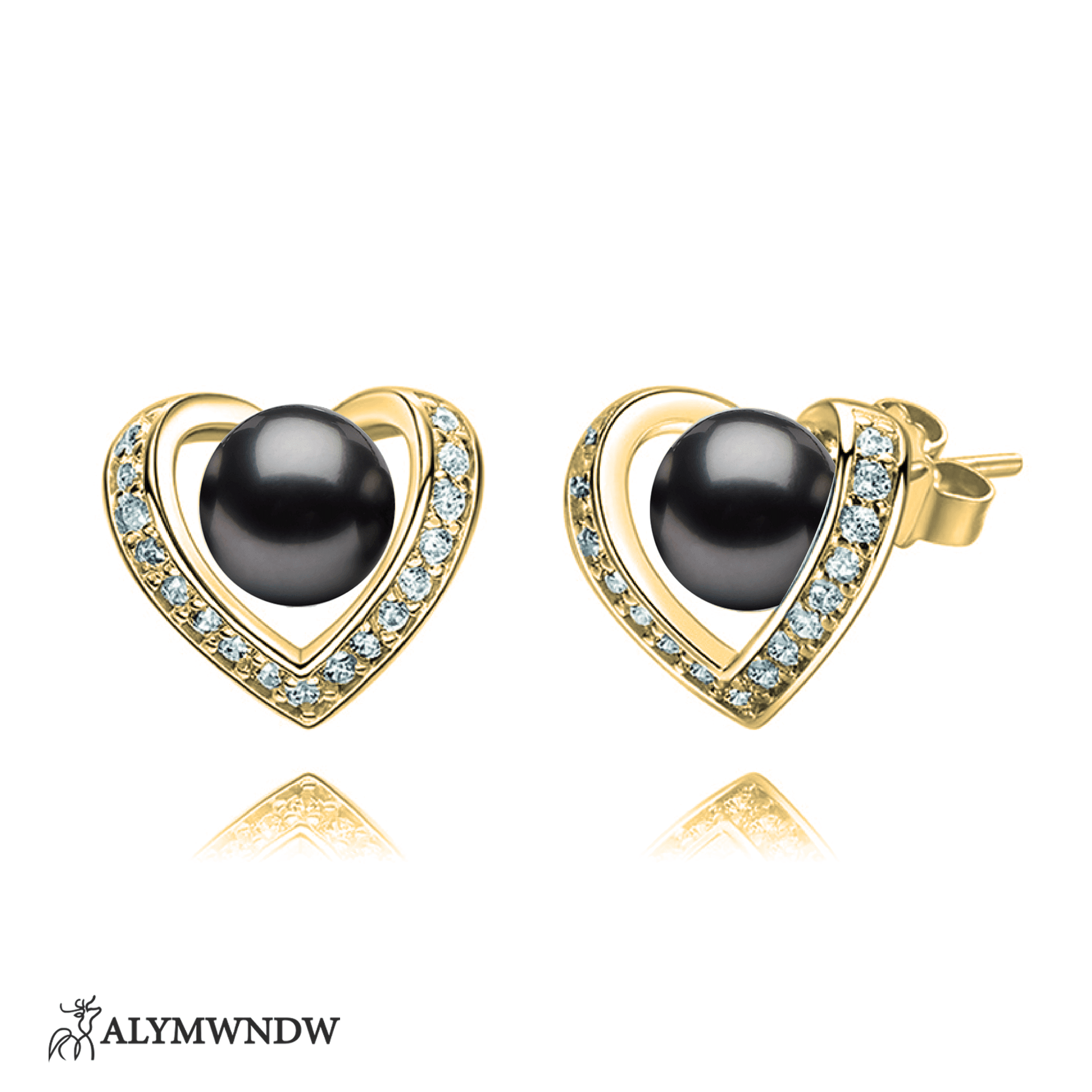 Pearl Heart Earring - Alymwndw