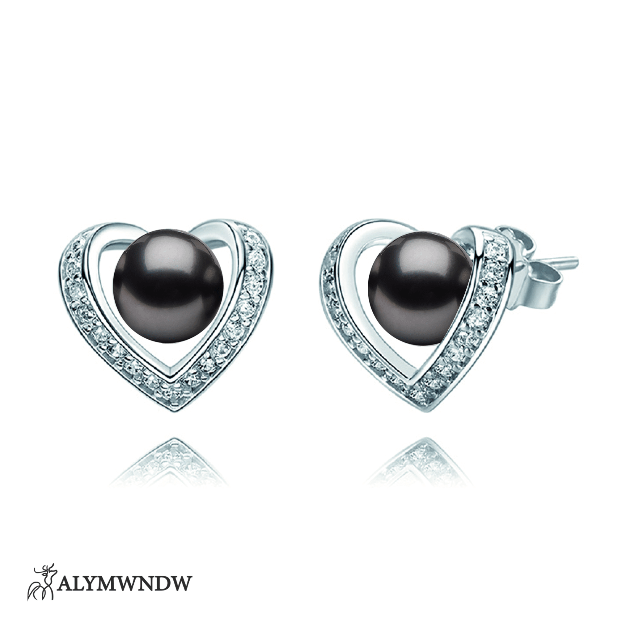 Pearl Heart Earring - Alymwndw