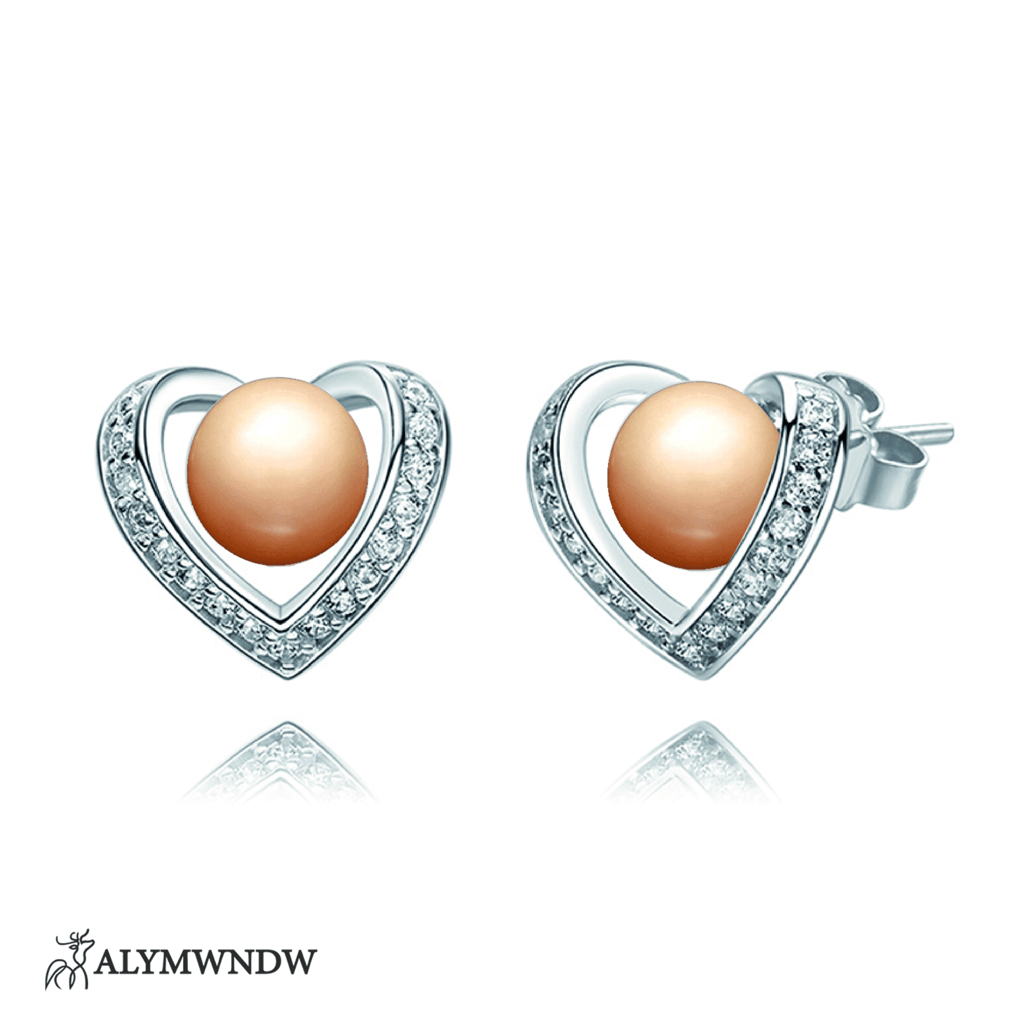 Pearl Heart Earring - Alymwndw