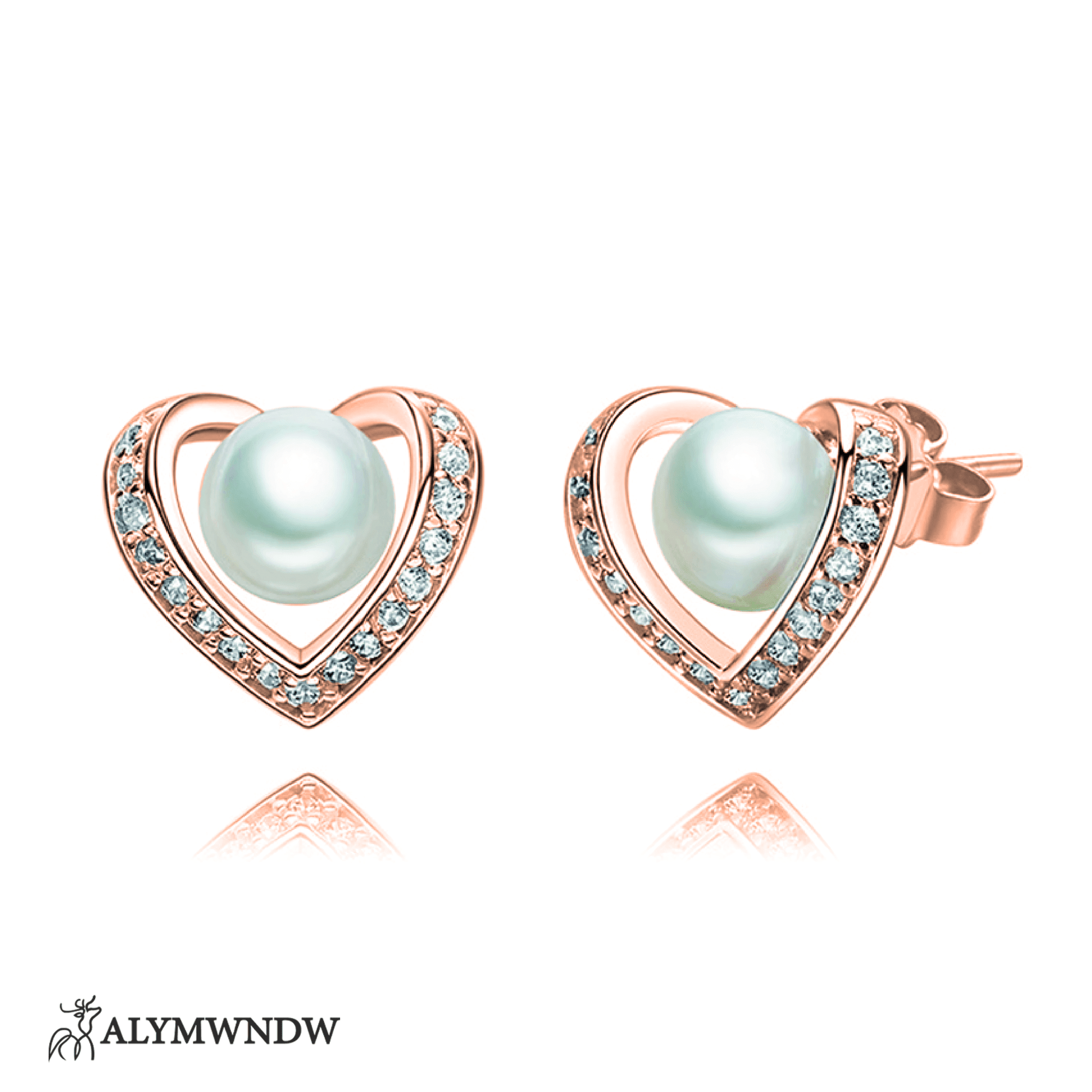 Pearl Heart Earring - Alymwndw