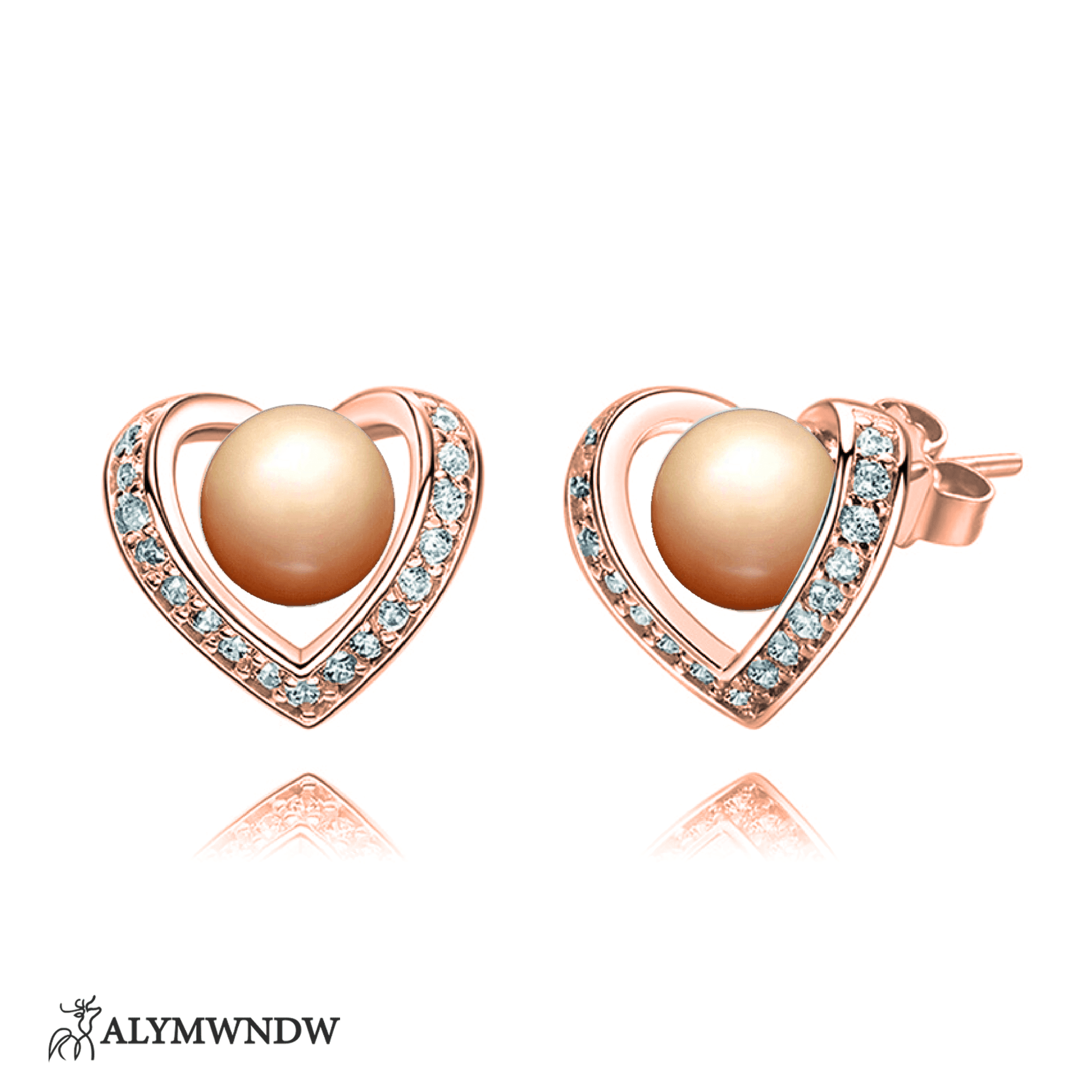 Pearl Heart Earring - Alymwndw
