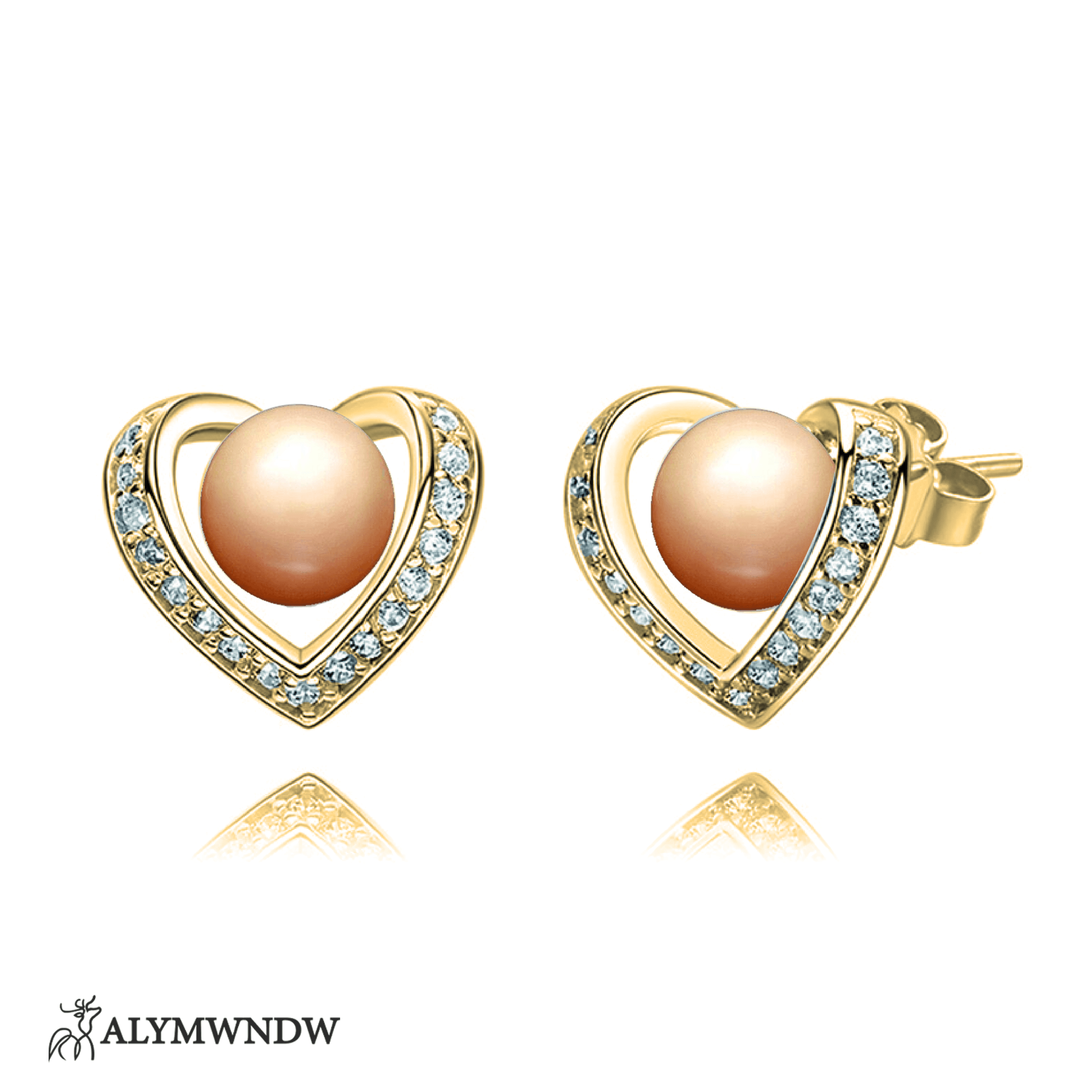 Pearl Heart Earring - Alymwndw
