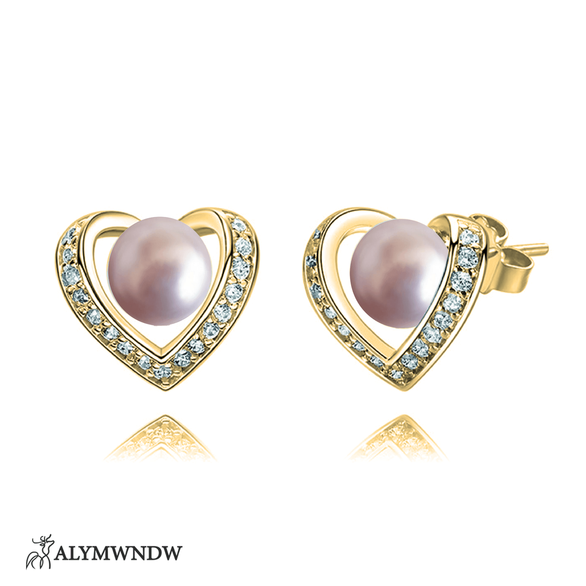 Pearl Heart Earring - Alymwndw
