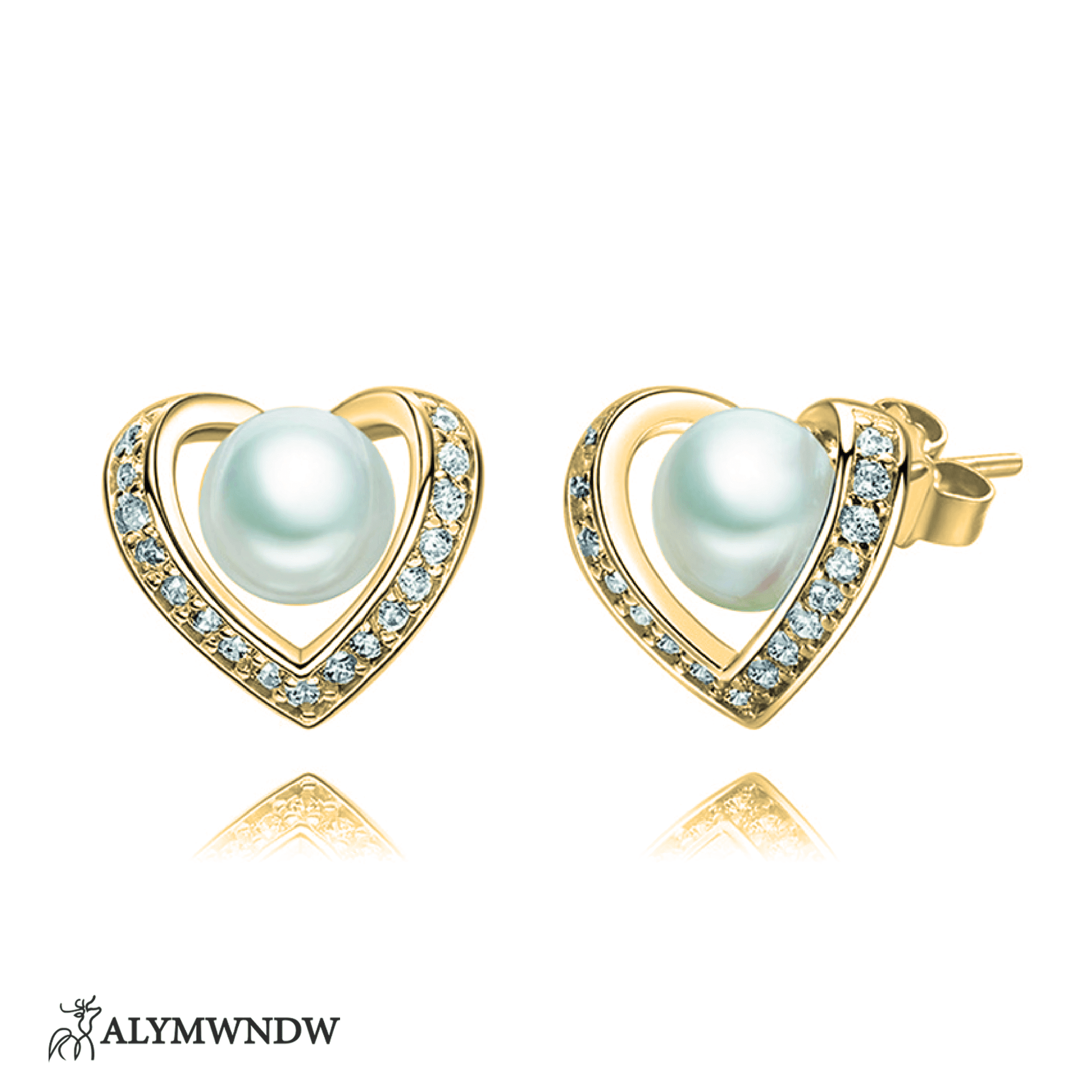 Pearl Heart Earring - Alymwndw