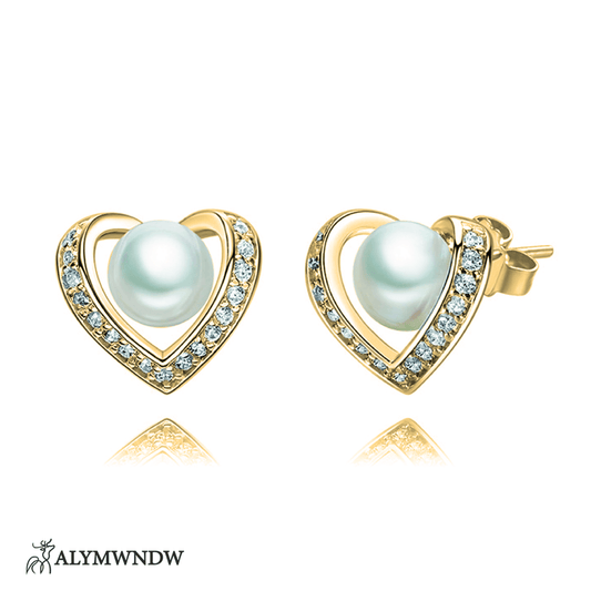 Pearl Heart Earring - Alymwndw