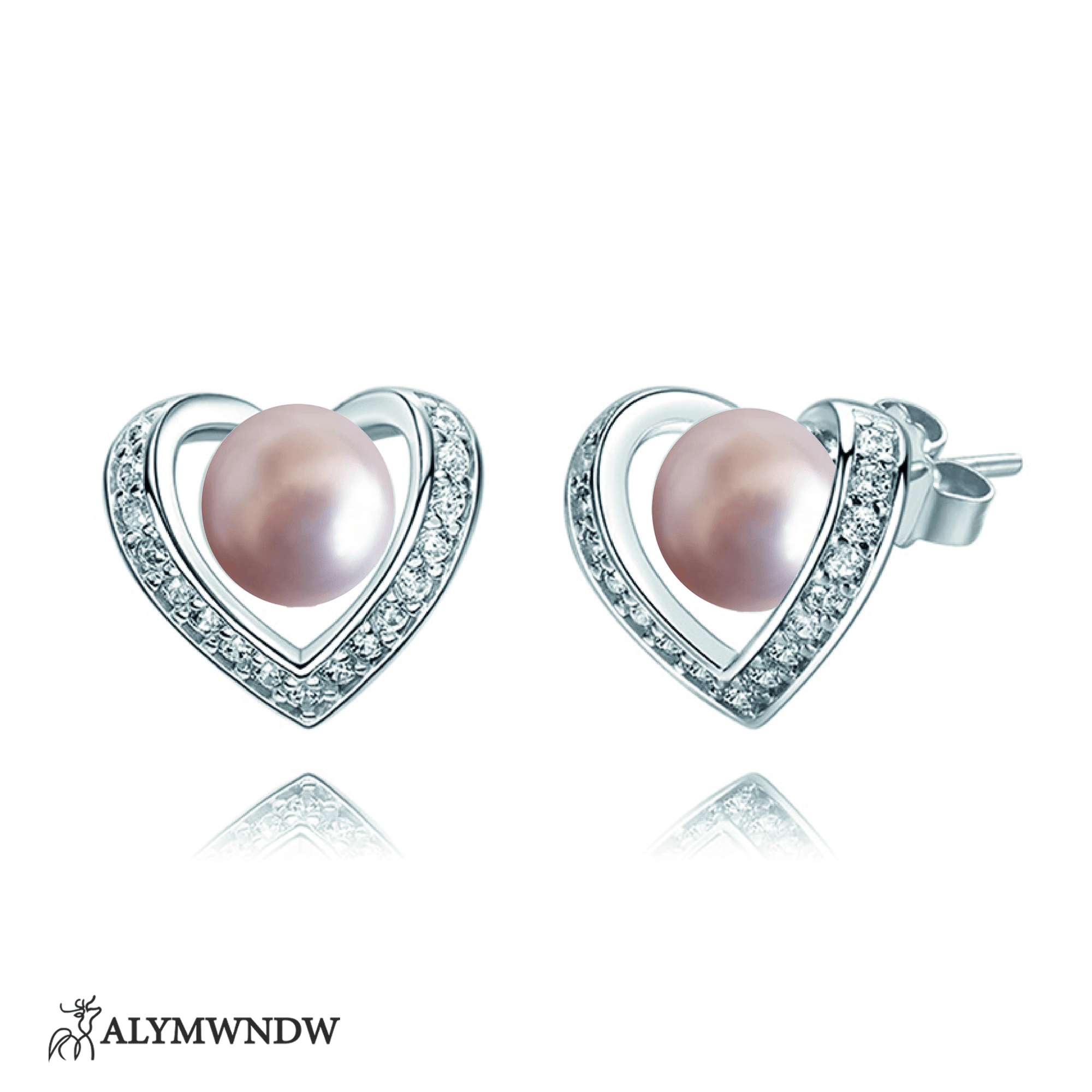 Pearl Heart Earring - Alymwndw