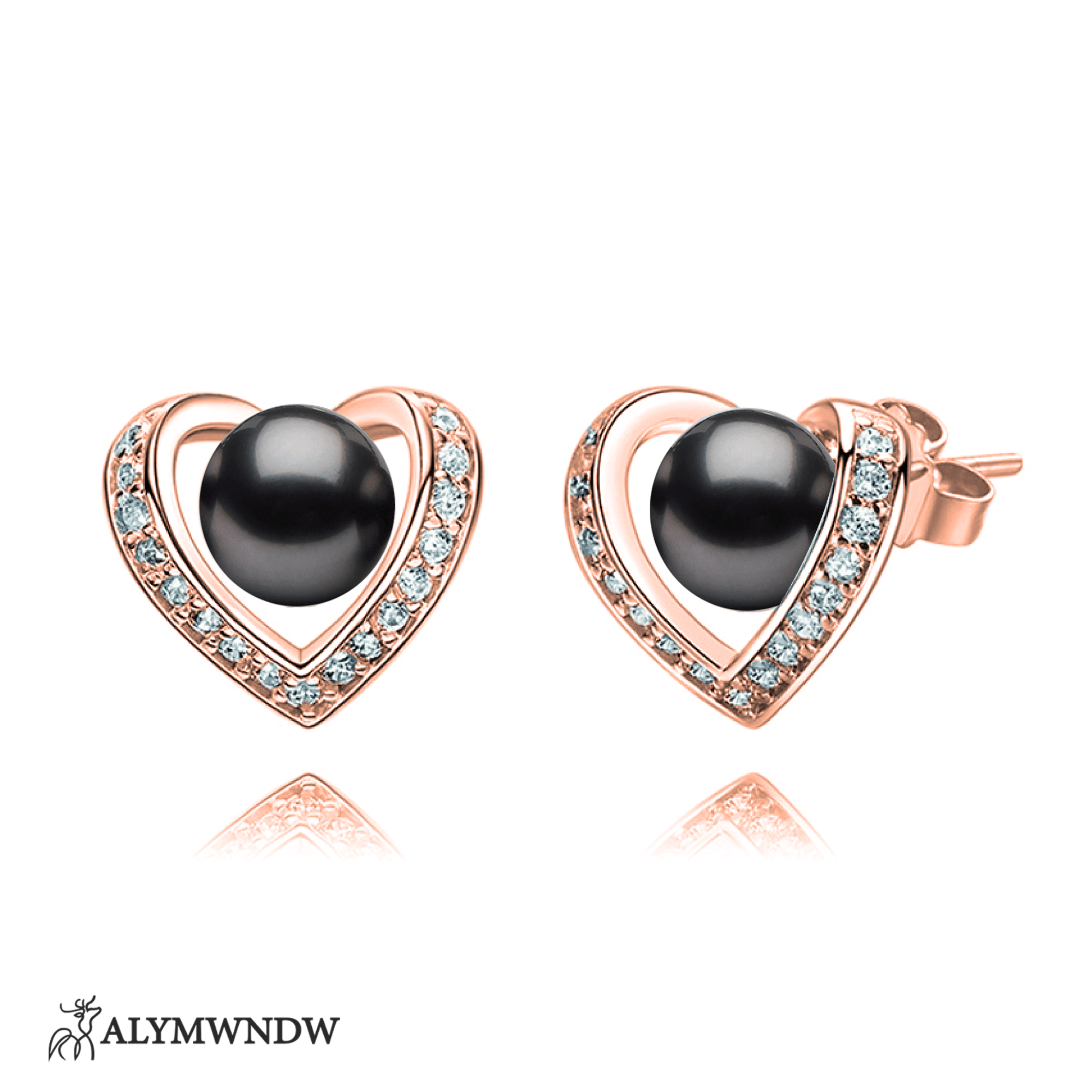 Pearl Heart Earring - Alymwndw
