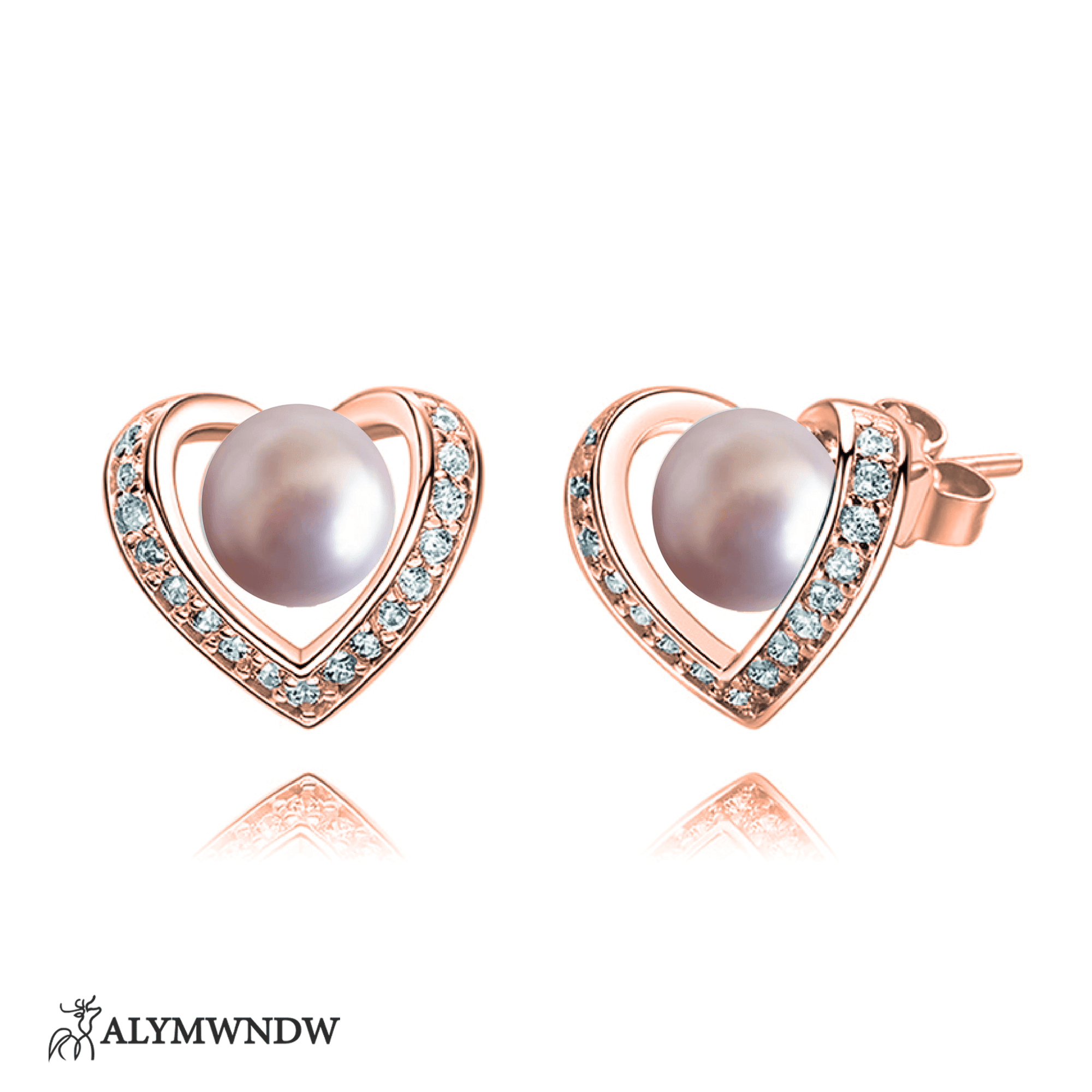 Pearl Heart Earring - Alymwndw