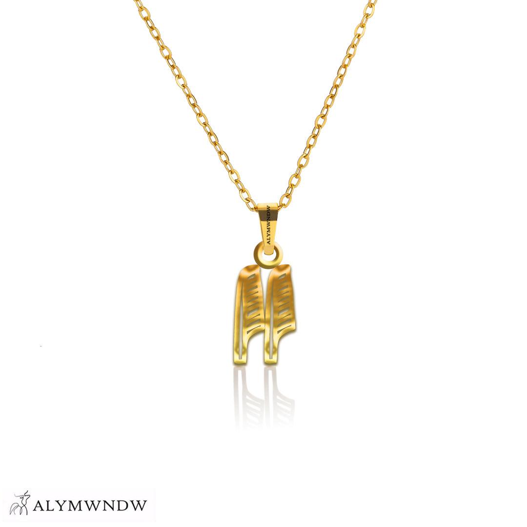 Personalized Hieroglyphic Gold Necklace (18K / 21K / 22K) - Alymwndw