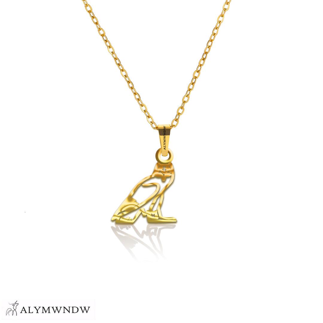 Personalized Hieroglyphic Gold Necklace (18K / 21K / 22K) - Alymwndw