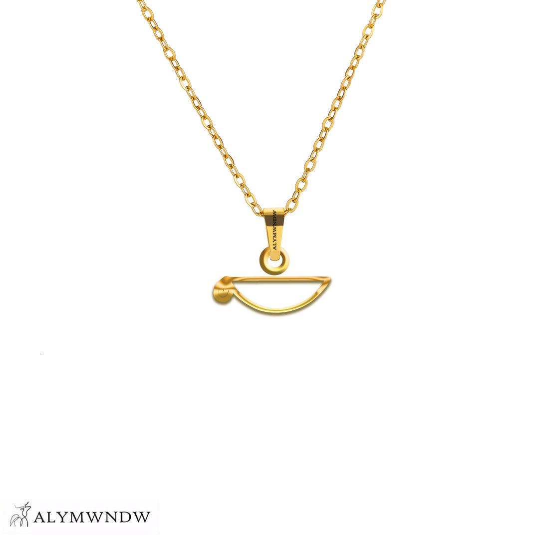 Personalized Hieroglyphic Gold Necklace (18K / 21K / 22K) - Alymwndw