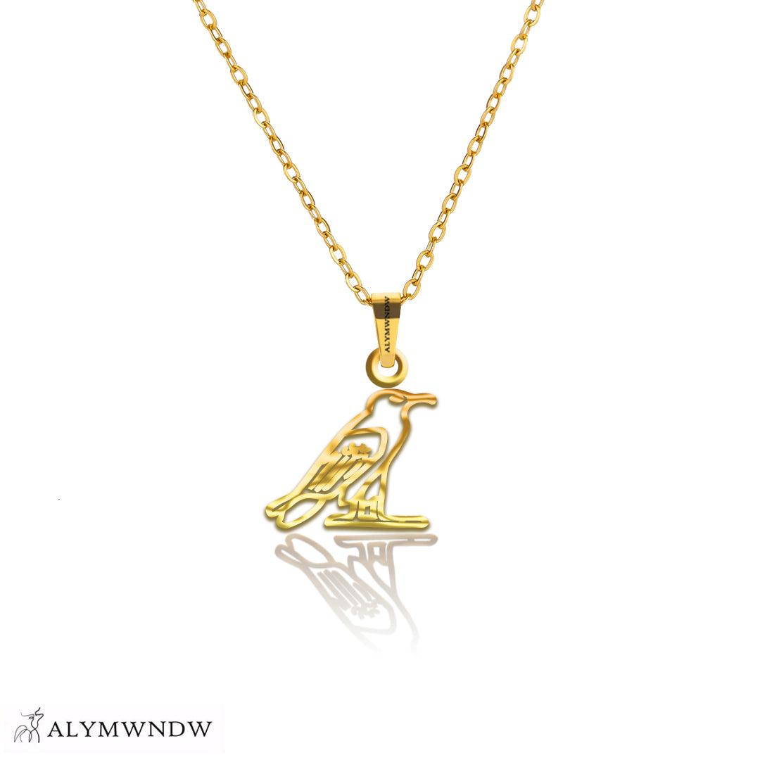Personalized Hieroglyphic Gold Necklace (18K / 21K / 22K) - Alymwndw