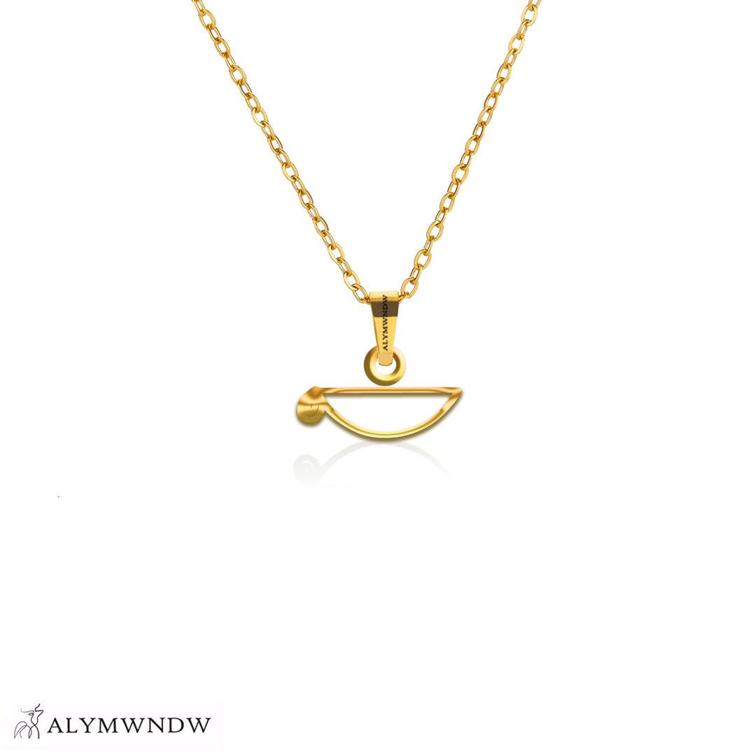 Personalized Hieroglyphic Gold Necklace (18K / 21K / 22K) - Alymwndw
