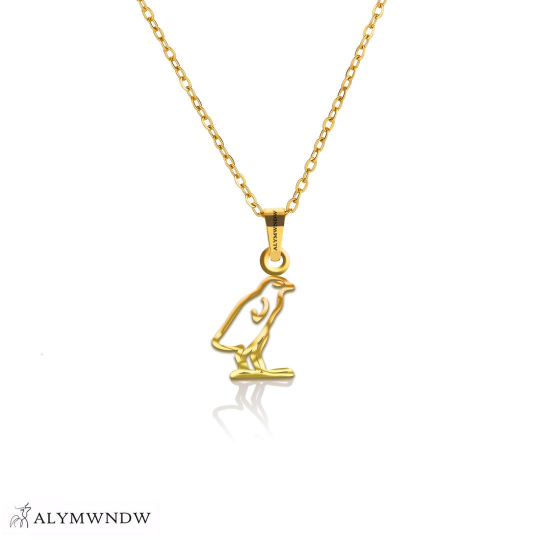 Personalized Hieroglyphic Gold Necklace (18K / 21K / 22K) - Alymwndw