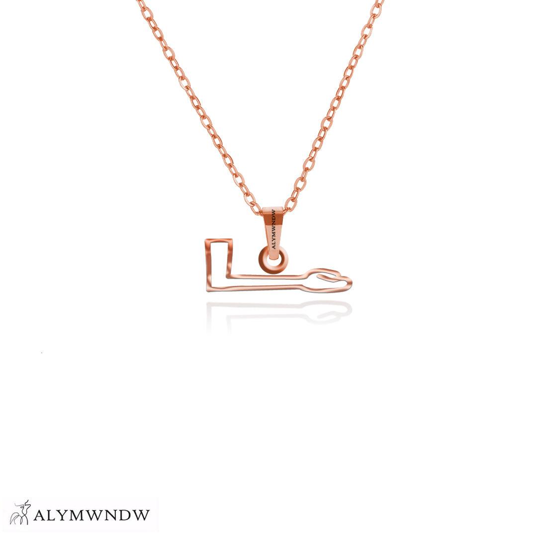 Personalized Hieroglyphic Gold Necklace (18K / 21K / 22K) - Alymwndw