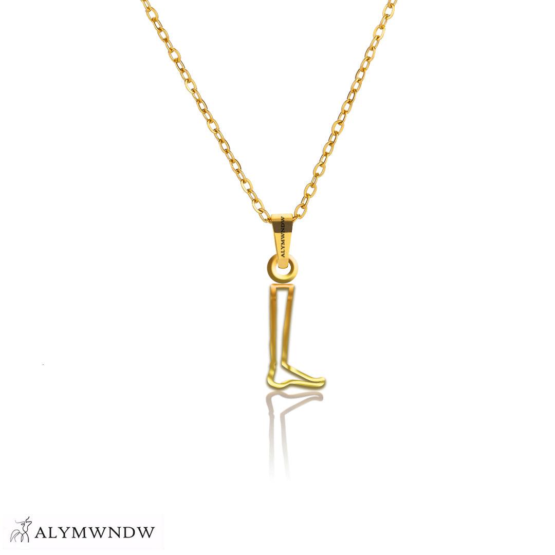 Personalized Hieroglyphic Gold Necklace (18K / 21K / 22K) - Alymwndw