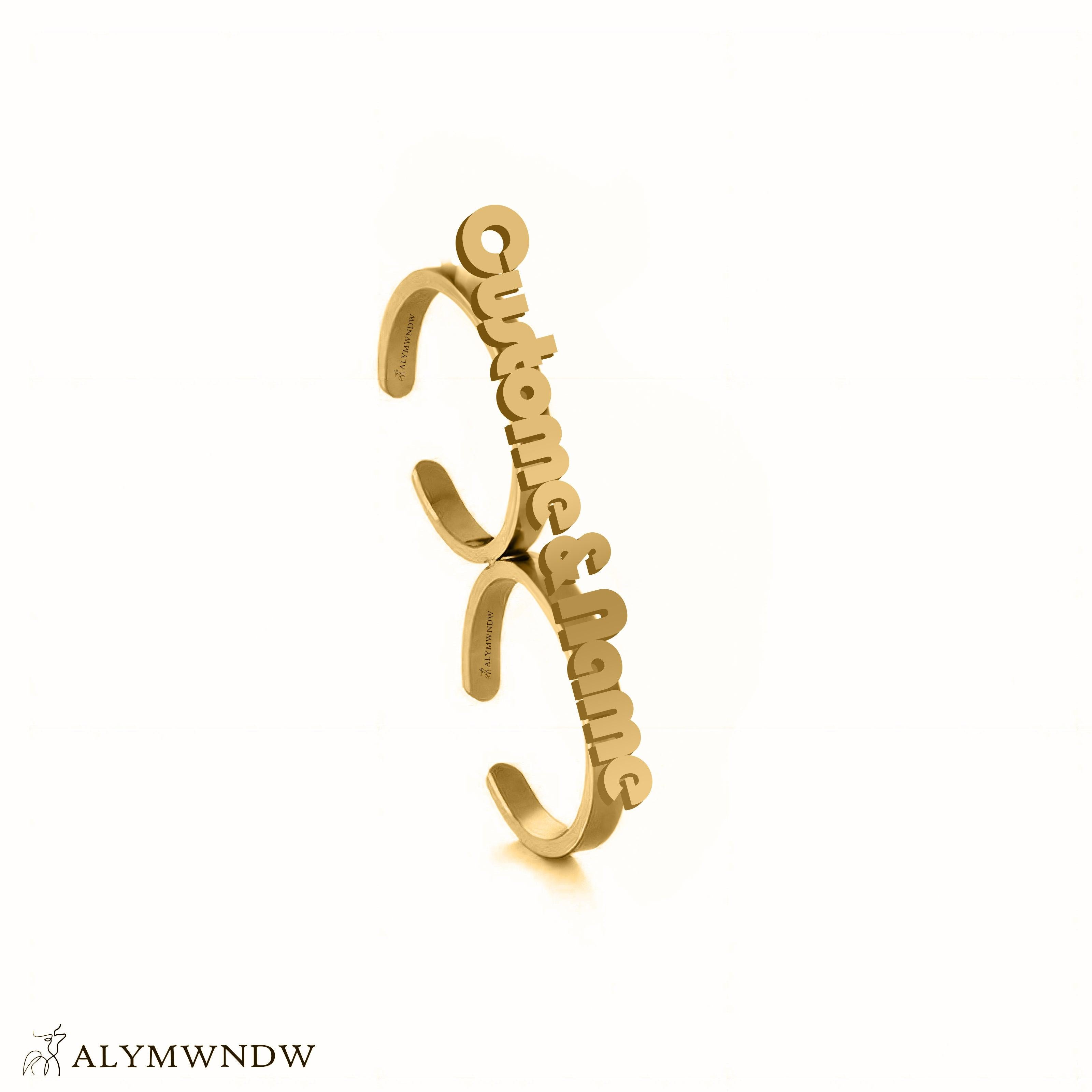 Personalized Name Ring in Gold (18K/21K/22K) – Custom Name Design - Alymwndw