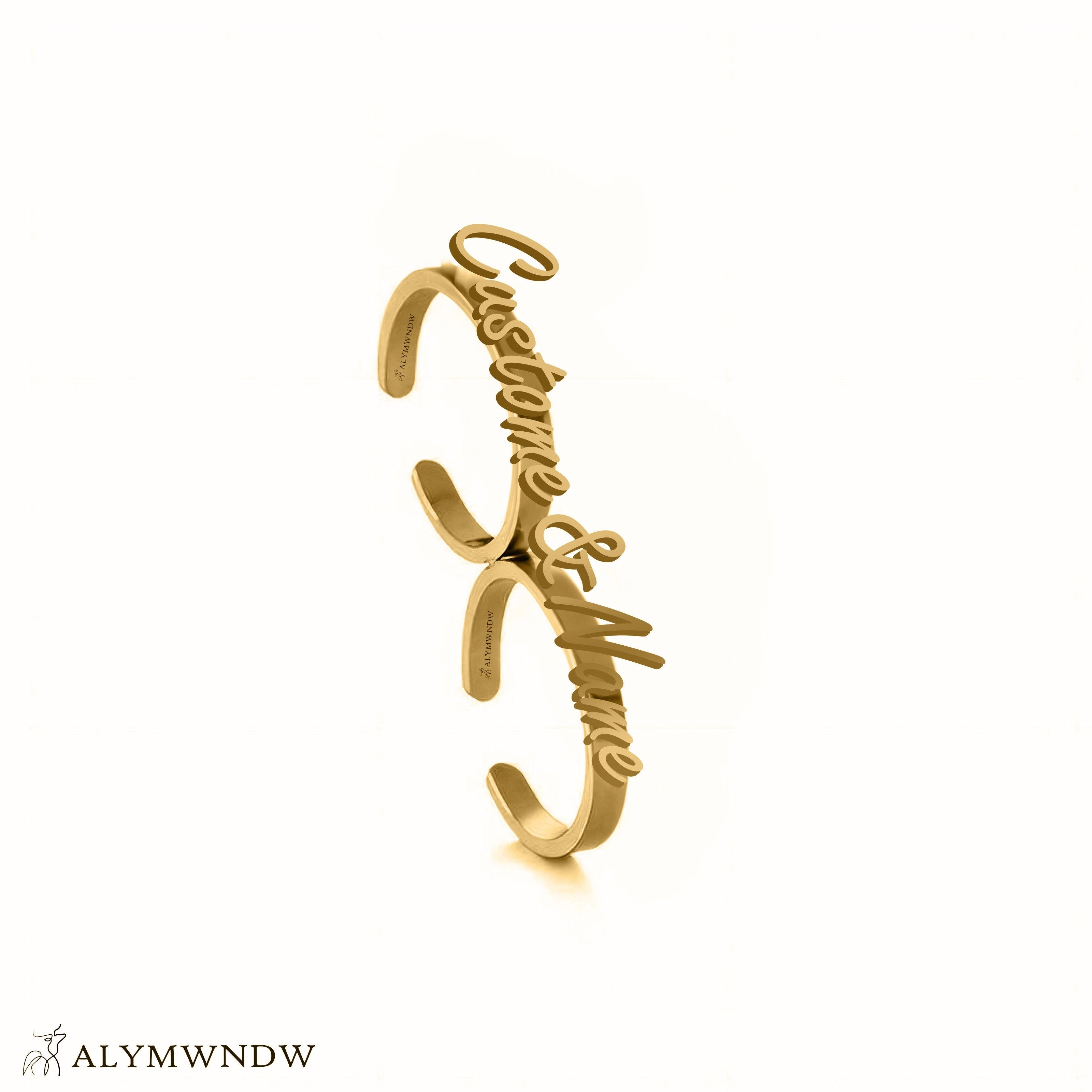 Personalized Name Ring in Gold (18K/21K/22K) – Custom Name Design - Alymwndw