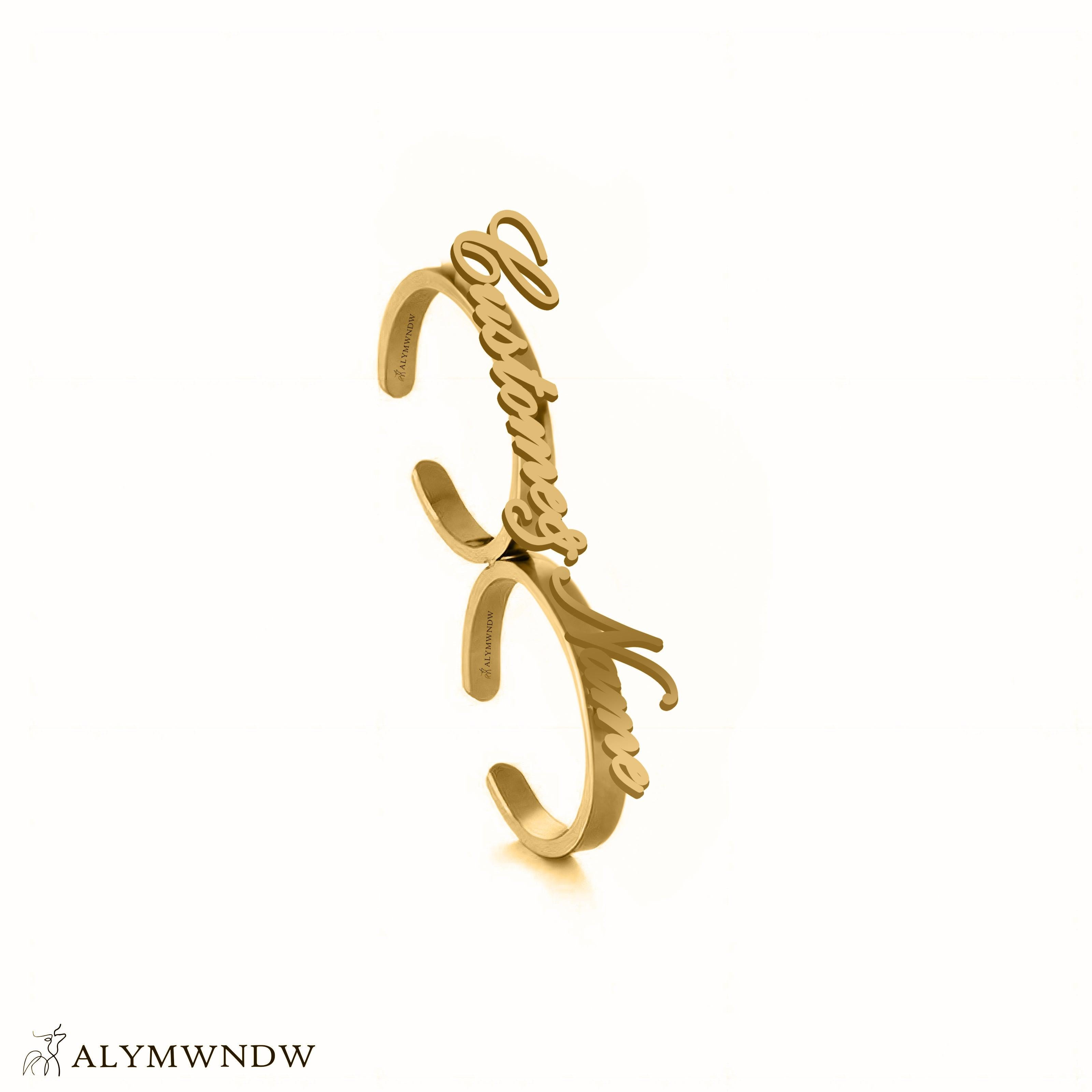 Personalized Name Ring in Gold (18K/21K/22K) – Custom Name Design - Alymwndw