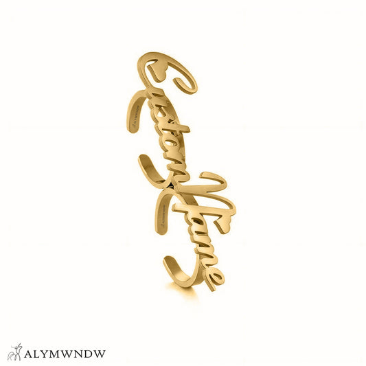 Personalized Name Ring in Gold (18K/21K/22K) – Custom Name Design - Alymwndw