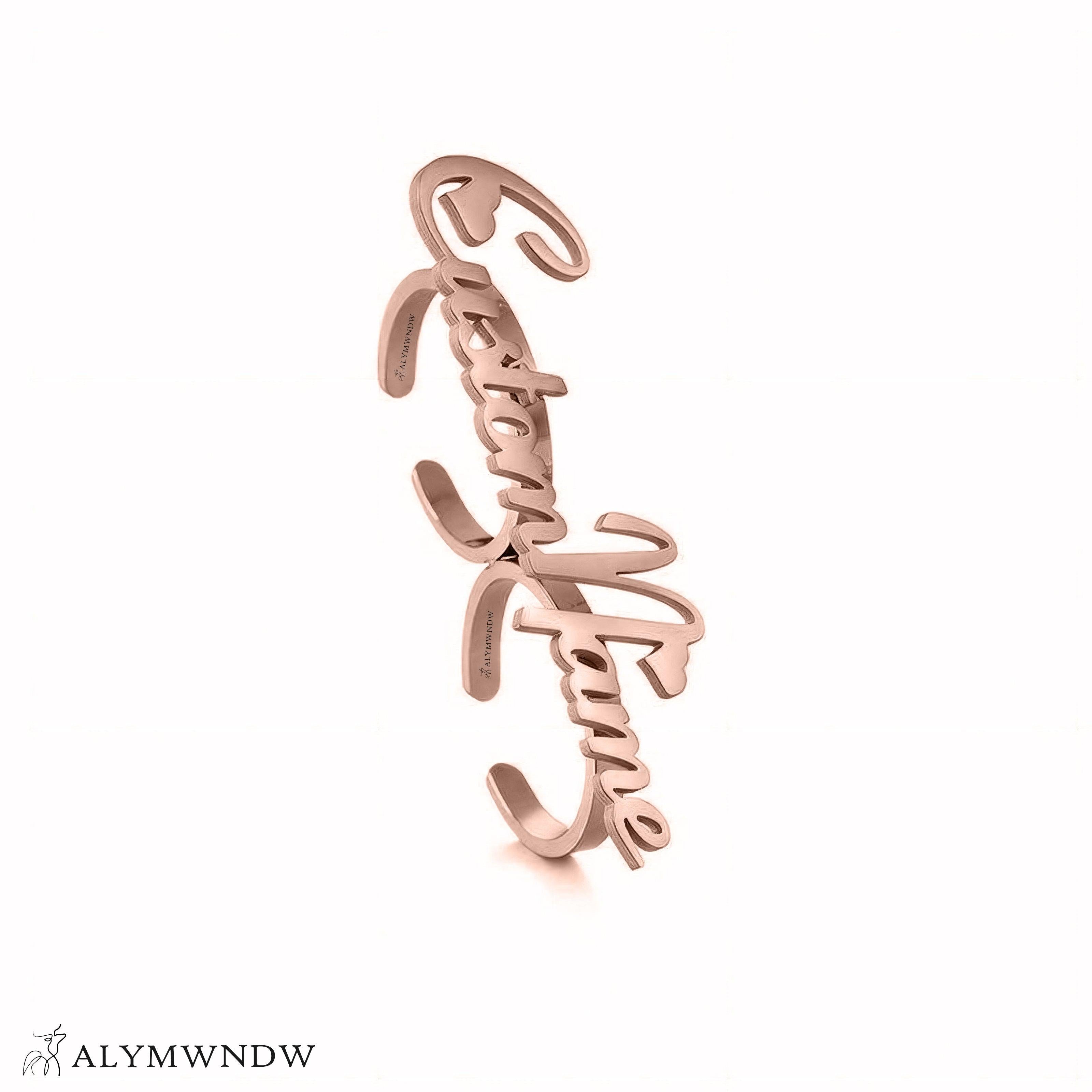 Personalized Name Ring in Gold (18K/21K/22K) – Custom Name Design - Alymwndw