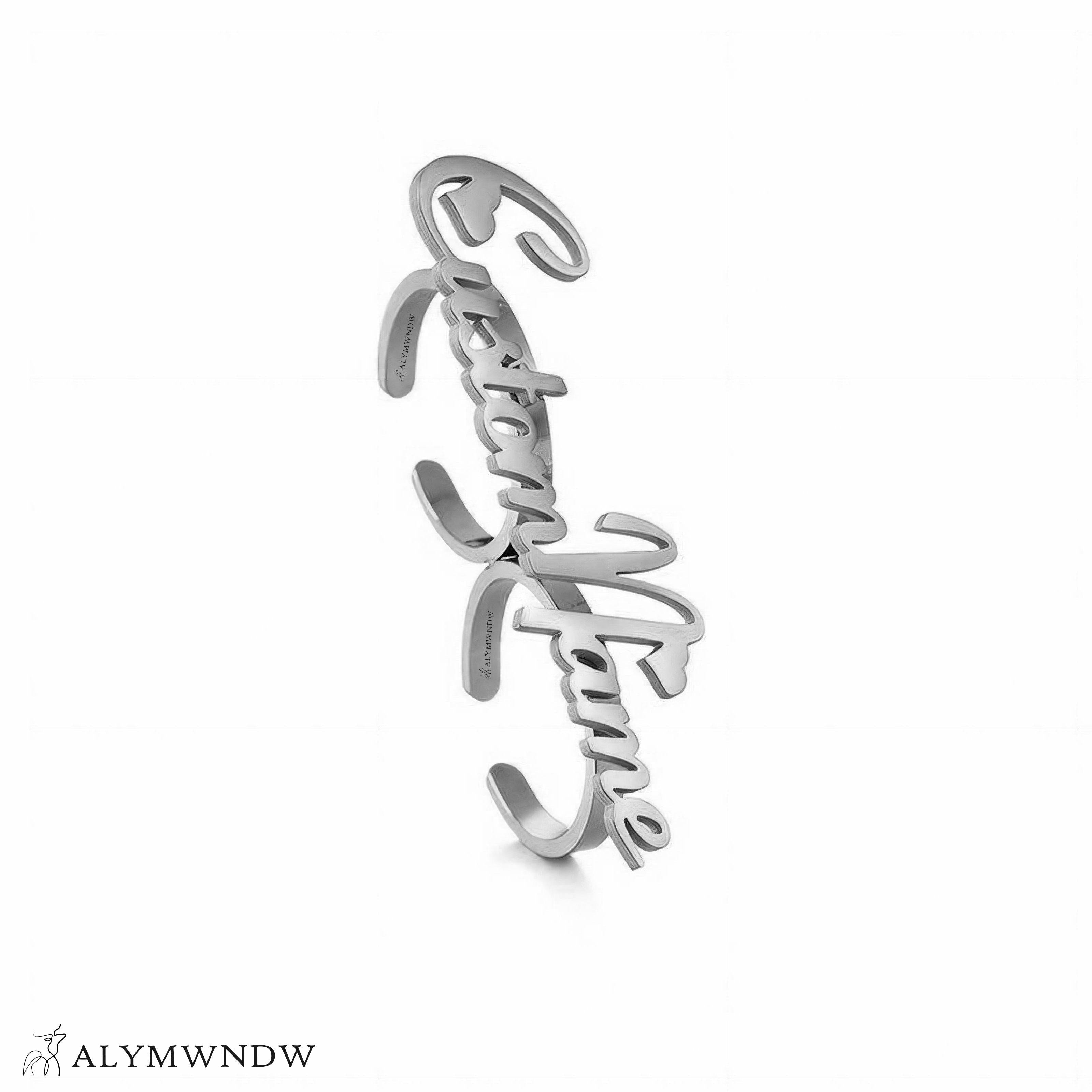 Personalized Name Ring in Gold (18K/21K/22K) – Custom Name Design - Alymwndw