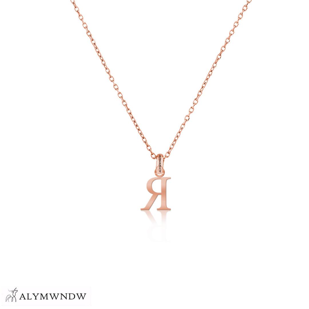 Personalized Russian Letter Gold Necklace (18K / 21K / 22K) - Alymwndw