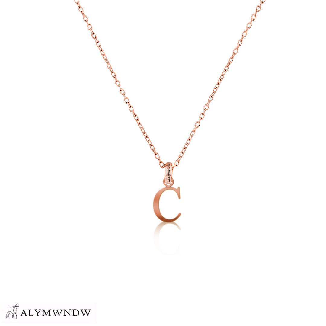 Personalized Russian Letter Gold Necklace (18K / 21K / 22K) - Alymwndw