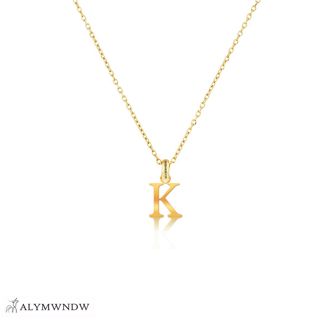 Personalized Russian Letter Gold Necklace (18K / 21K / 22K) - Alymwndw