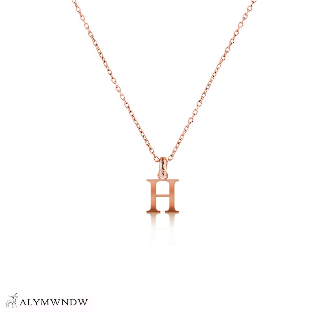 Personalized Russian Letter Gold Necklace (18K / 21K / 22K) - Alymwndw