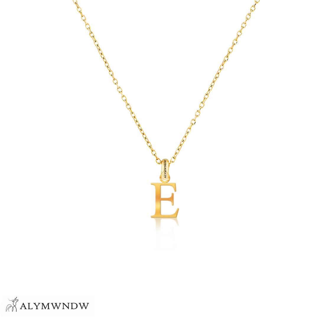 Personalized Russian Letter Gold Necklace (18K / 21K / 22K) - Alymwndw