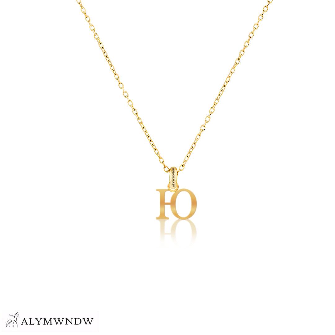 Personalized Russian Letter Gold Necklace (18K / 21K / 22K) - Alymwndw