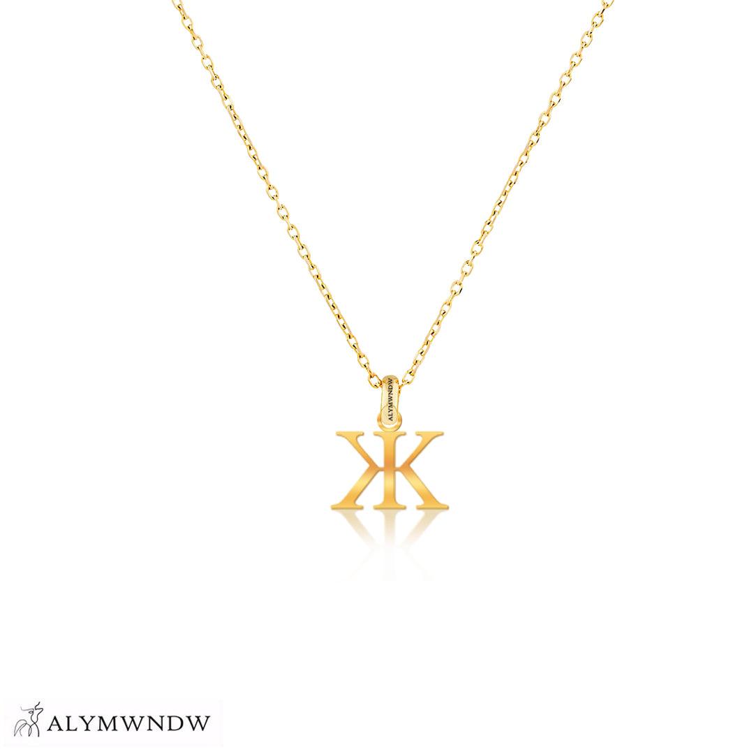 Personalized Russian Letter Gold Necklace (18K / 21K / 22K) - Alymwndw