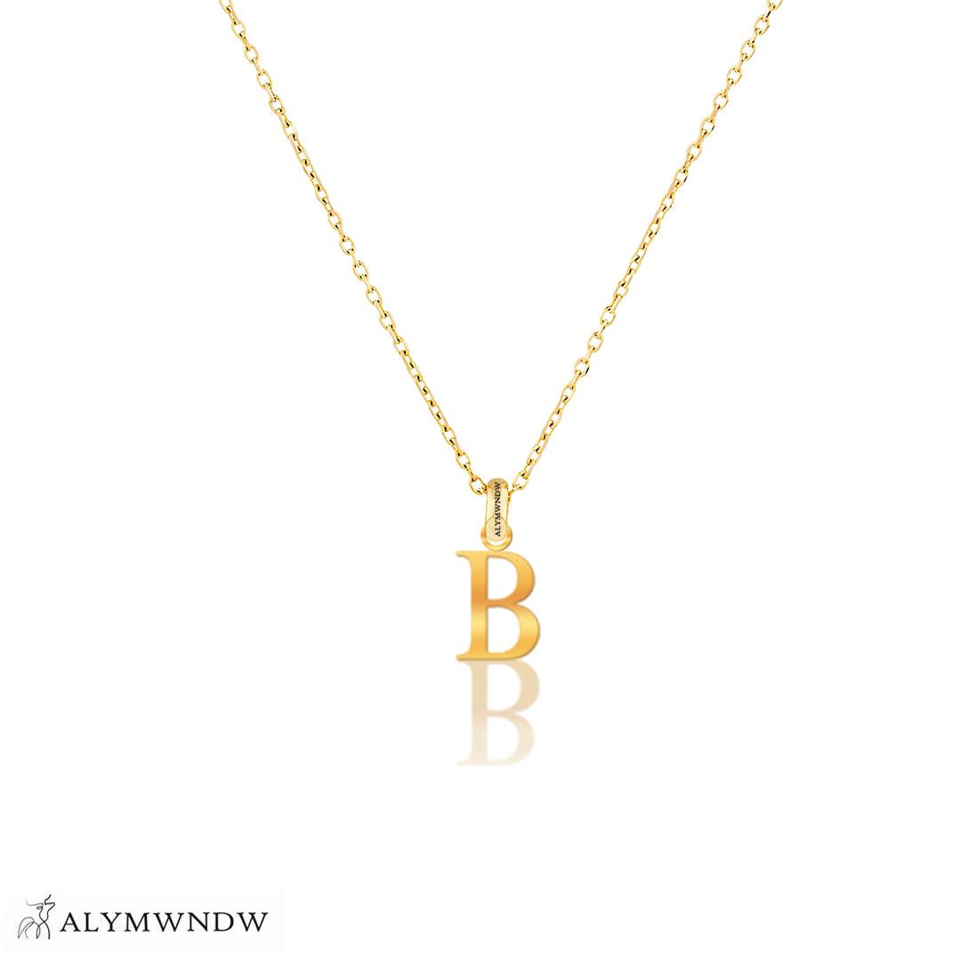 Personalized Russian Letter Gold Necklace (18K / 21K / 22K) - Alymwndw
