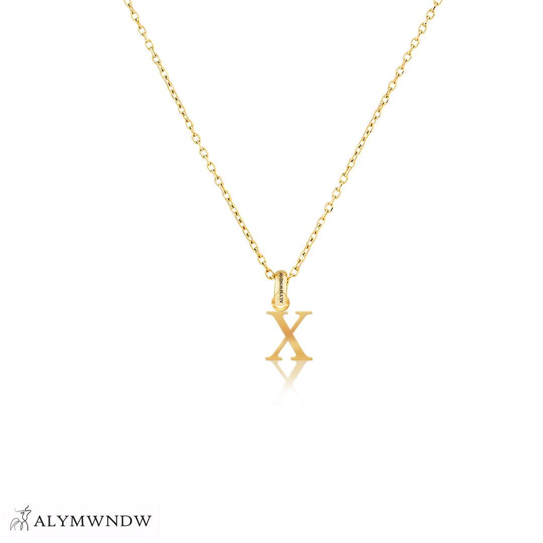 Personalized Russian Letter Gold Necklace (18K / 21K / 22K) - Alymwndw